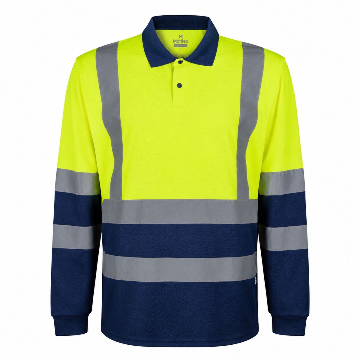 Polera Cuello Camisero 360 Alta Visibilidad Bicolor