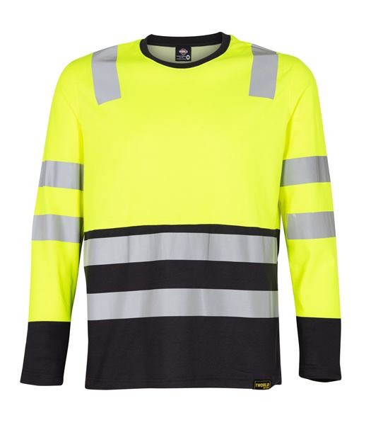 Polera Híbrida HI-VIS Bi Color Manga Larga Hombre