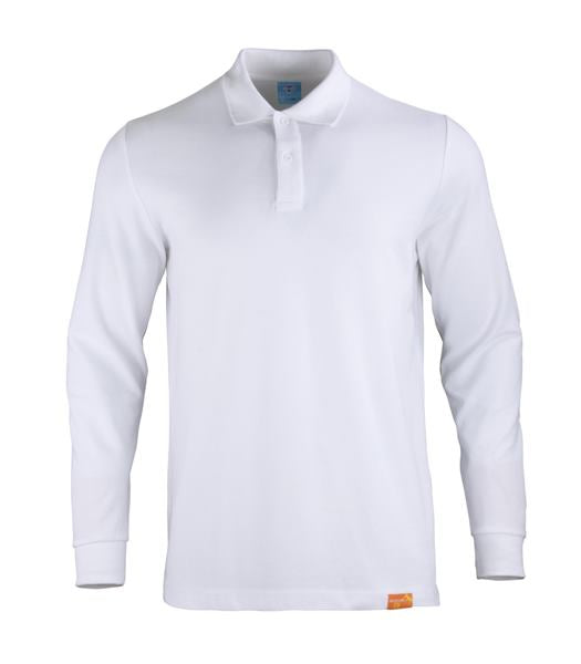 Polera Pique Cuello Camisero Manga Larga Hombre