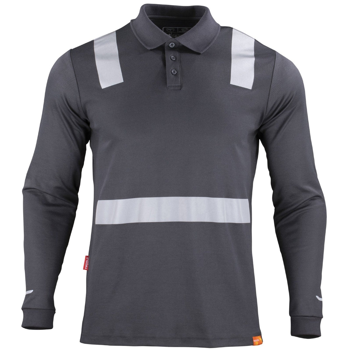 Polera Cuello Camisero Híbrida con Cinta Reflectiva Manga Larga Hombre