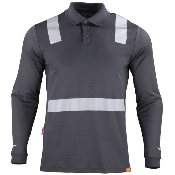 Polera Cuello Camisero Híbrida con Cinta Reflectiva Manga Larga Hombre