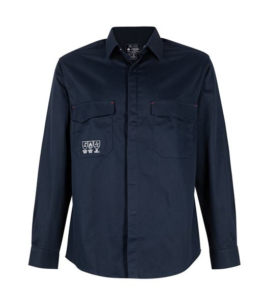 Camisa Ignífuga Antiestática Technic Manga Larga Hombre 97% Algodón 3% Fibra Carbon